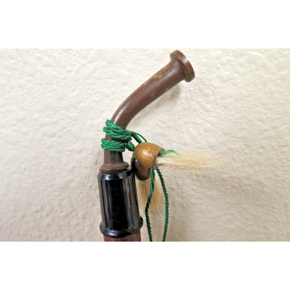 Vintage German Porcelain Hunting Tobacco Pipe W/ Natural Branch Stem 13" Moose - Picture 7 of 8